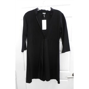 New Eileen Fisher Black Stretchy V-neck Tunic‎ Top sz XS